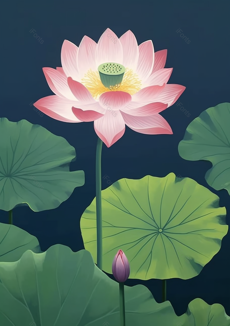 户外池塘边荷叶手绘插图,插画/手绘图,插画/手绘图库,插画/手绘图下载,插画/手绘
